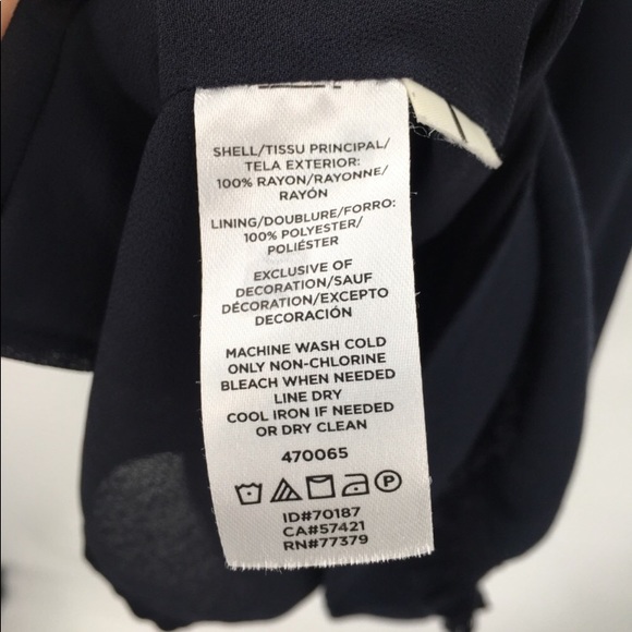 XSP -- Ann Taylor XS Petite Navy Blue Boho Shift Dress - Picture 9 of 9